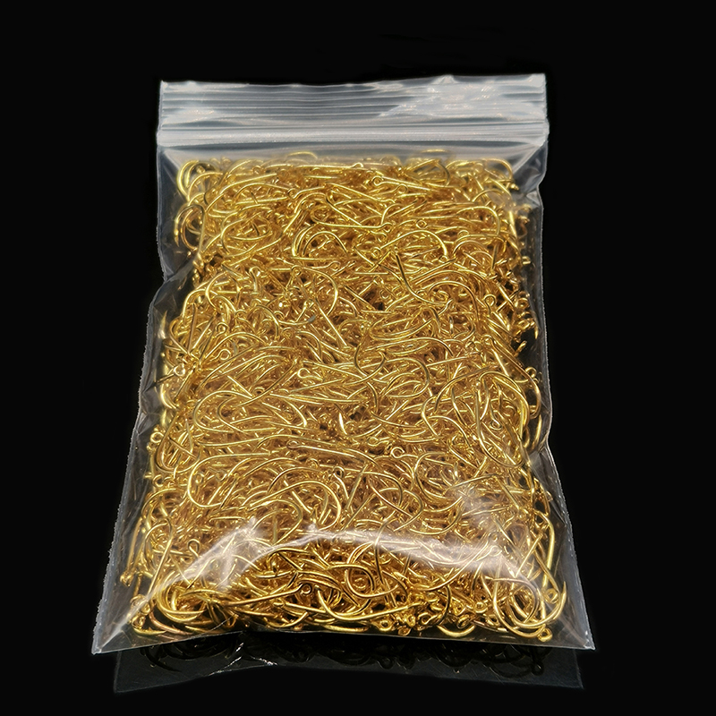 Fishing Hook Circle - 200pcs 낚시 후크 탄소강 골드 단일