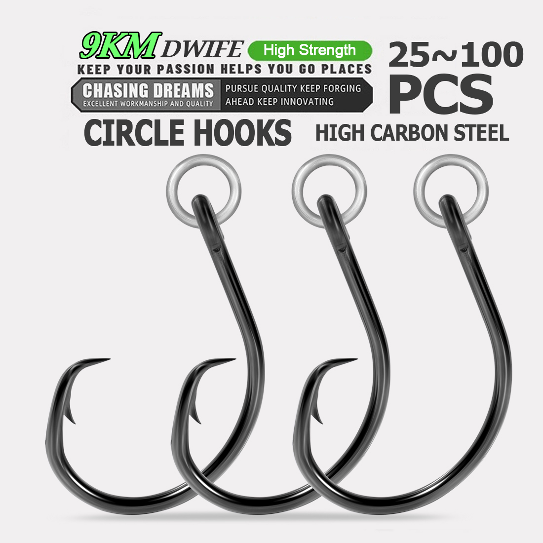 9KM 원형 후크 링 눈으로 낚시 바닷물 메기 후크 라 - Fishing Hook Circle 리뷰 및 가격