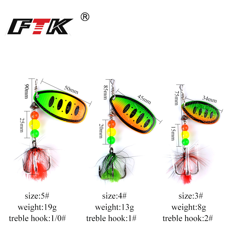 FTK 메탈 낚시 루어 스피너 베이트 8g 13g 19 - Fishing Hook Treble 리뷰 및 가격